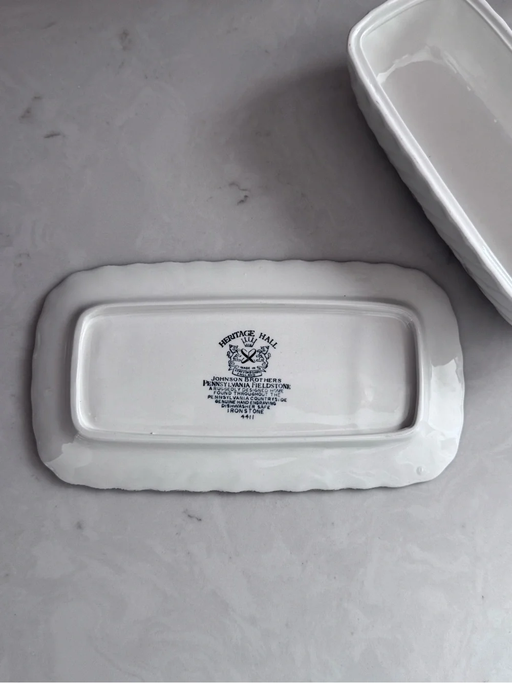 Vintage Johnson Bros Heritage Hall StaffordShire England Butter Dish